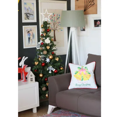 Homezia 18"x18" Christmas Bells Printed Decorative Throw Pillow Cover