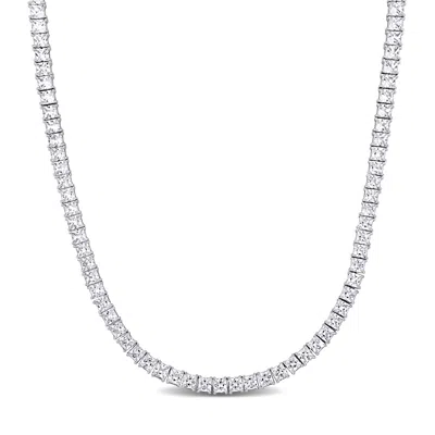 Mimi & Max Men's Square-cut Created White Sapphire Necklace In Sterling Silver-20 In. In Silver
