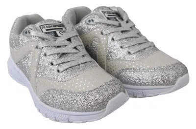 Plein Sport Silver Polyester Runner Jasmines Sneakers In White