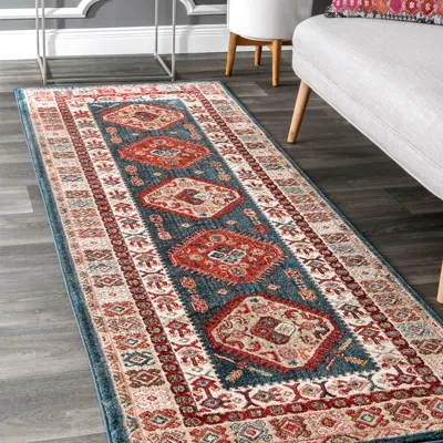 Nuloom Qiana Tribal Motif Fringe Area Rug