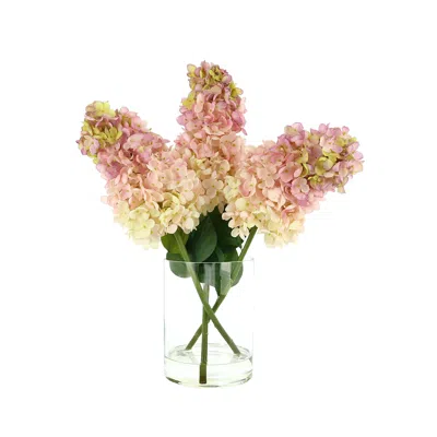 Creative Displays Cone Shaped Hydrangea In Glass Vase With Acrylic Water