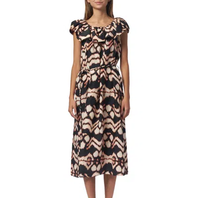 Ulla Johnson Anora Midi Dress In Obsidian In Multi