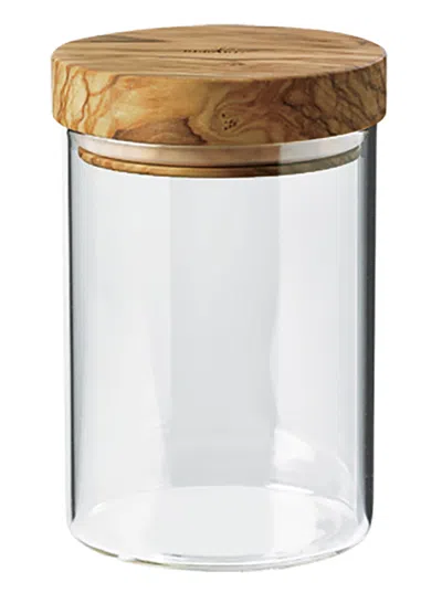 Berard Glass Storage Jar With Olive Wood Lid, 20-ounce