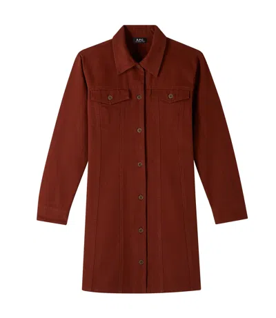 Apc Alpine Dress In Brown