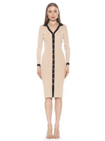 Alexia Admor Cordelia Dress In Beige
