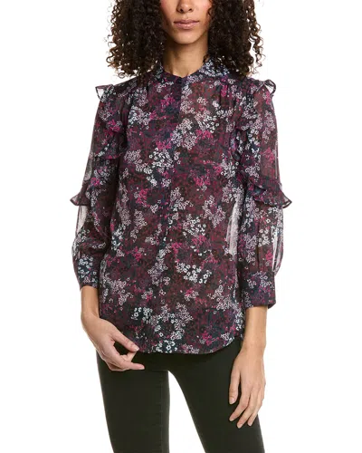 Ted Baker Semi-sheer Blouse In Black
