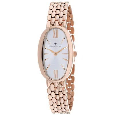 Christian Van Sant Lucia Quartz Silver Dial Ladies Watch Cv1815 In Gold