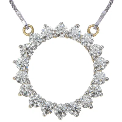 Vir Jewels 2 Cttw Diamond Pendant, Diamond Circle Pendant Necklace For Women In 14k Yellow Gold With 18 Inch Ch In Silver