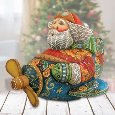 G. Debrekht Designocracy Surprise Box Aviator Santa Handpainted Figurine