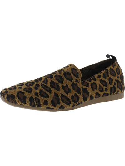Mia Yohanna Womens Slip On Square Toe Fashion Loafers In Brown