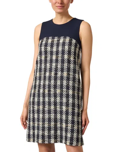 Paule Ka Tweed Wool-blend Shift Dress In Blue