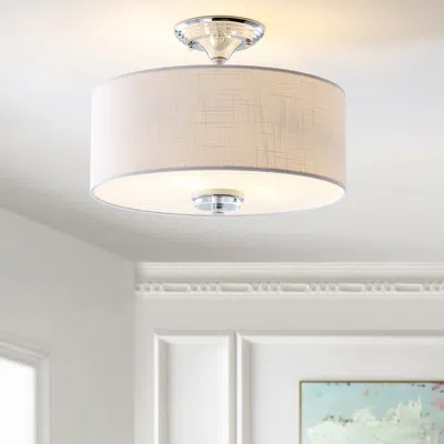Jonathan Y Marc 15" Metal/crystal Led Semi-flush Mount