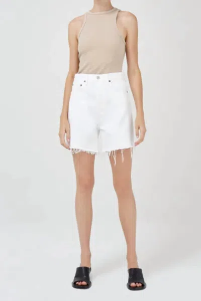 Agolde Parker Vintage Cutoff Organic Denim Shorts In White