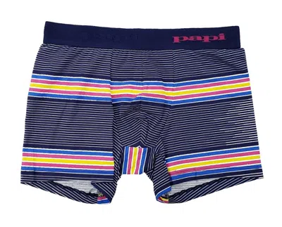 Papi Men's Beachside Stripes Boxer Brief In Very Berry In Multi