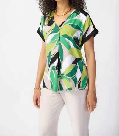 Joseph Ribkoff Tropical Print Top In Green