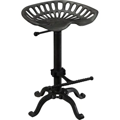 Homezia 23" Black Iron Backless Adjustable Height Bar Chair