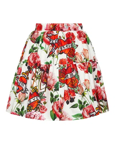 PHILIPP PLEIN POPELINE MINI SKIRT LOVE 