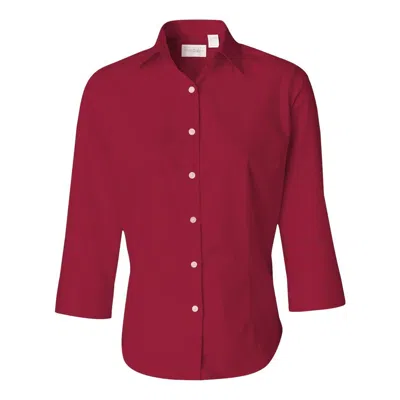 Van Heusen Women's Three-quarter Sleeve Baby Twill Shirt In Pink