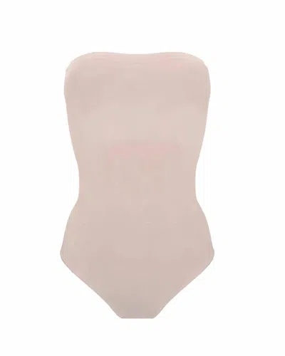 Prism Energized Strapless Bodysuit In Blush In Gold