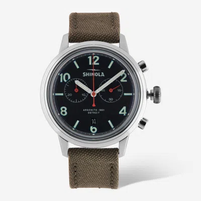 Shinola Detroit Men's The Traveler S0120245782 2 Eye Chronograph Watch In Green