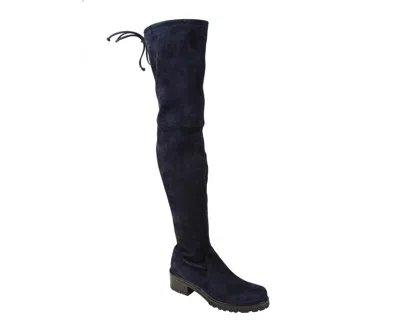 Stuart Weitzman Over-the-knee Boots With Luxurious Suede Finish And Elegant Design In Blue