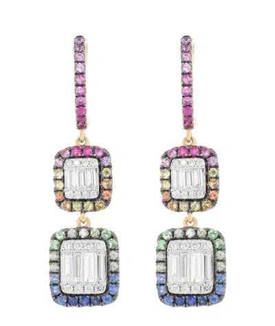 Diana M. 14k 0.12 Ct. Tw. Diamond Earrings In Blue