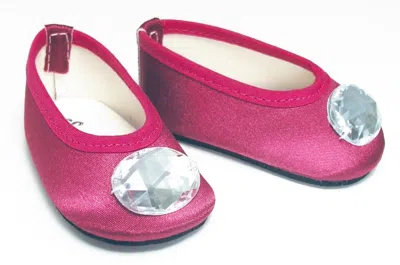 Teamson Sophia's Jeweled Toe Ballet Flats For 18" Dolls, Berry