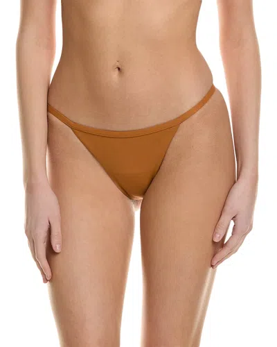 Simkhai Moxie Solid String Bikini Bottom In Brown