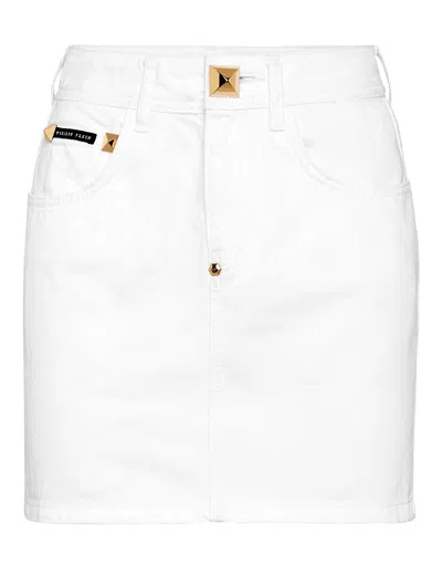 PHILIPP PLEIN DENIM MINI SKIRT 