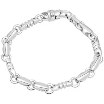 Shop Pompeii3 Men's Link 14k Gold (46gram) Or Platinum (74gram) 6.5-8mm Bracelet 8.5" In Silver