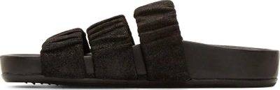 Shop Rick Owens Black Elasticized Granola Sandals