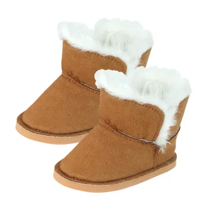 Teamson Sophia's Suede Winter Boots With Faux Faux Fur For 18" Dolls, Brown