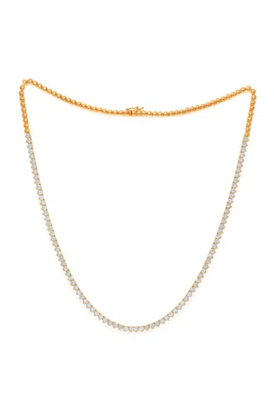 Diana M. 14kt Rose Gold Diamond Half Way Necklace Fetaures 3.15 Carats Of Diamonds, Tree Prong. In Gold