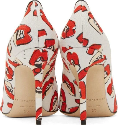 Shop Brian Atwood White Donald Robertson Edition Alis Pumps