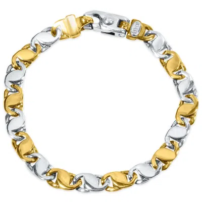 Pompeii3 Men's Figaro Link 14k Gold (32gram) Or Platinum (52gram) 7.5mm Bracelet 8.5" In Gold