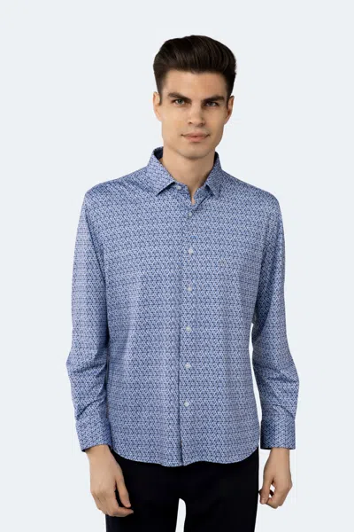 Luchiano Visconti Circular Shirt Long Sleeve In Blue