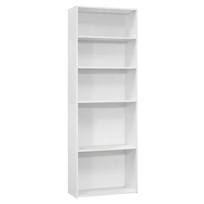 Homezia 71" White Wood Adjustable Bookcase