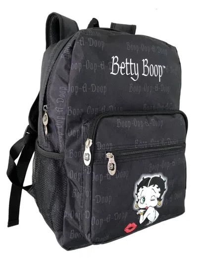 Betty Boop Women's Microfiber Large Backpack In Black With Graphic Print In Black