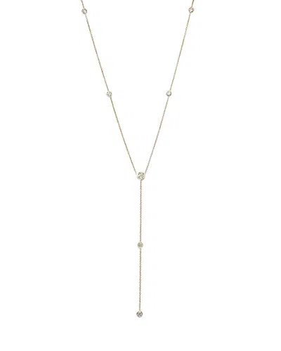 Diana M. 14 Kt Yellow Gold, 18" Diamonds-by-the-yard Necklace Featuring 0.75 Cts Tw Round Diamonds In Silver