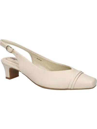 EASY STREET SAYO WOMENS FAUX LEATHER SQUARE TOE KITTEN HEELS 