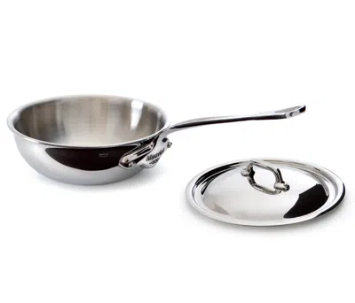 Mauviel M'cook 2.1 Qt. Stainless Steel Curved Splayed Saute Pan With Lid
