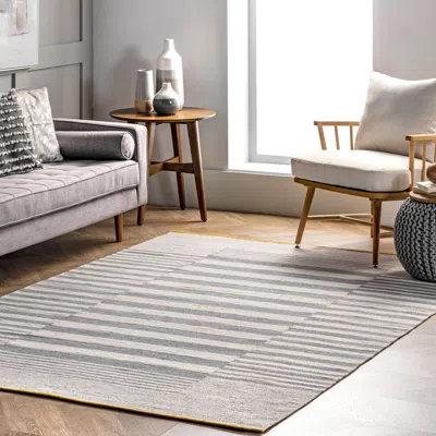 Nuloom Primrose Hand Loomed Striped Cotton Area Rug