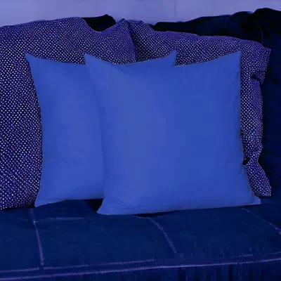 Homezia Set Of Two 22" X 22" Sapphire Blue Polyester Zippered Pillow Cover