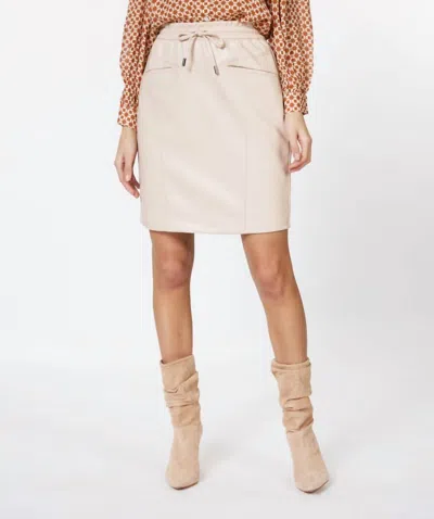 Esqualo Elastic Waist Skirt In Cream In Beige