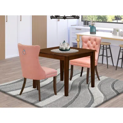East West Furniture 3 Piece Dining Room Furniture Set