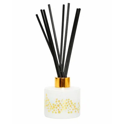 Vivience Gold Spotted White Bottle Diffuser, "lily Of The Valley" Aroma