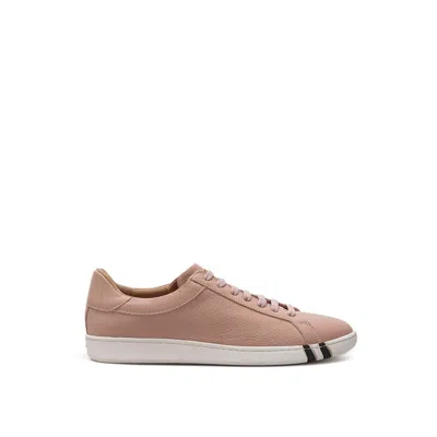 Bally Elegant Pink Leather Sneakers For The Style-savvy In Beige