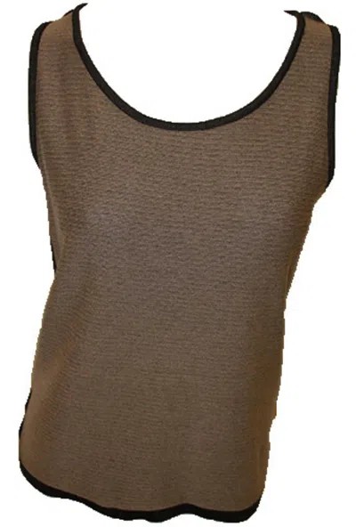 Angel Bra-friendly Tank Top In Taupe/black In Brown