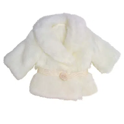 Teamson Sophia's Faux Faux Fur Coat With Sash Closure For 18" Dolls, Ivory