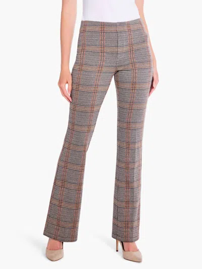 Nic + Zoe Sketched Plaid Bootcut Pant In Neutral Multi In Grey